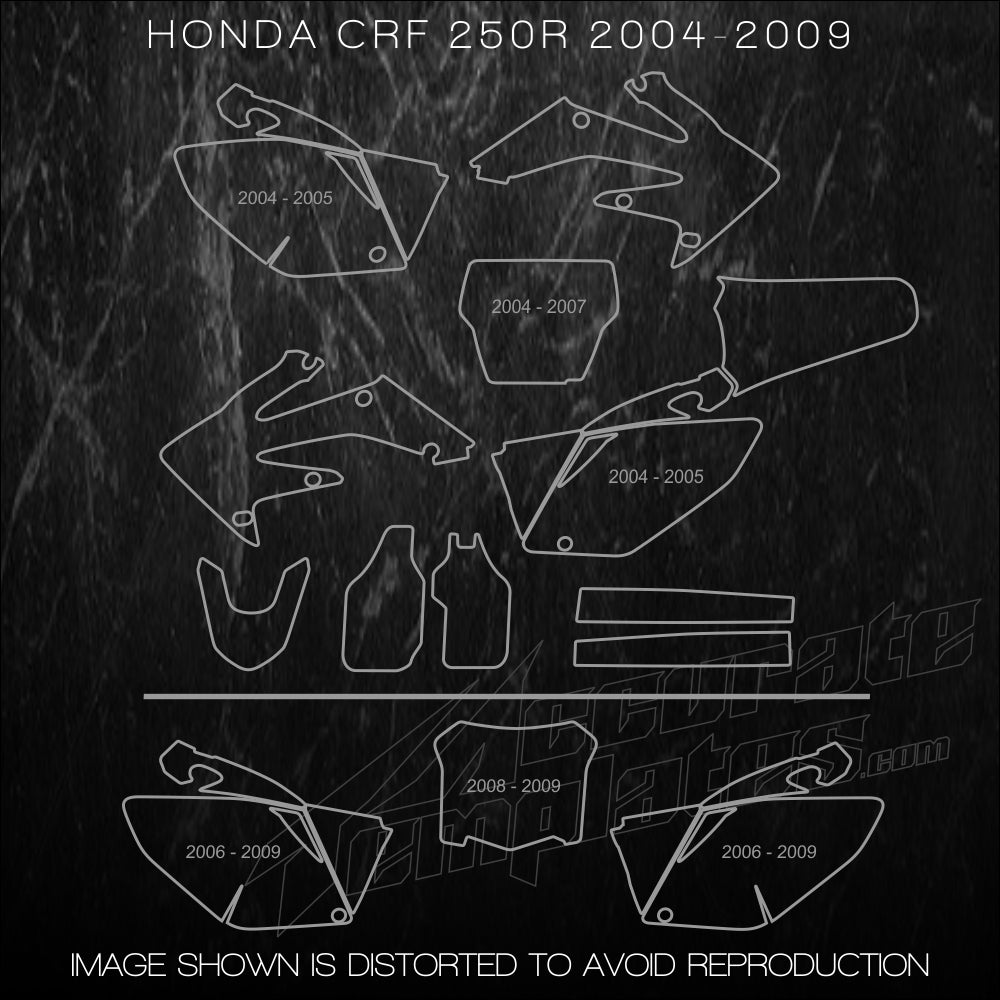 HONDA CRF250R 2004-2009 – Accurate Templates