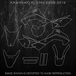 KAWASAKI KLX140 KLX 140 Templates 2008 2009 2010 2011 2012 2013 2014 2015 2016 2017 2018 2019