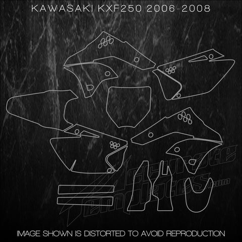 Kawasaki KXF 250 KXF250 Mx Templates 2006 2007 2008
