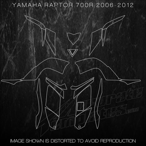 YAMAHA RAPTOR 700R ATV TEMPLATES 2006 2007 2008 2009 2010 2011 2012