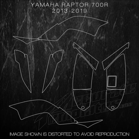 YAMAHA RAPTOR 700R ATV TEMPLATES 2013 2014 2015 2016 2017 2018 2019